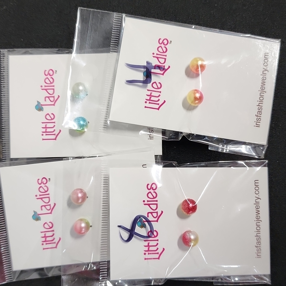 Pack of 4 tye dye earrings